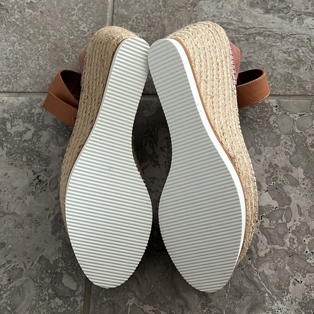 See by Chloé Glyn Calf Leather Espadrille Platform Wedge Sandals, New, Size 42 - Picture 9 of 13
